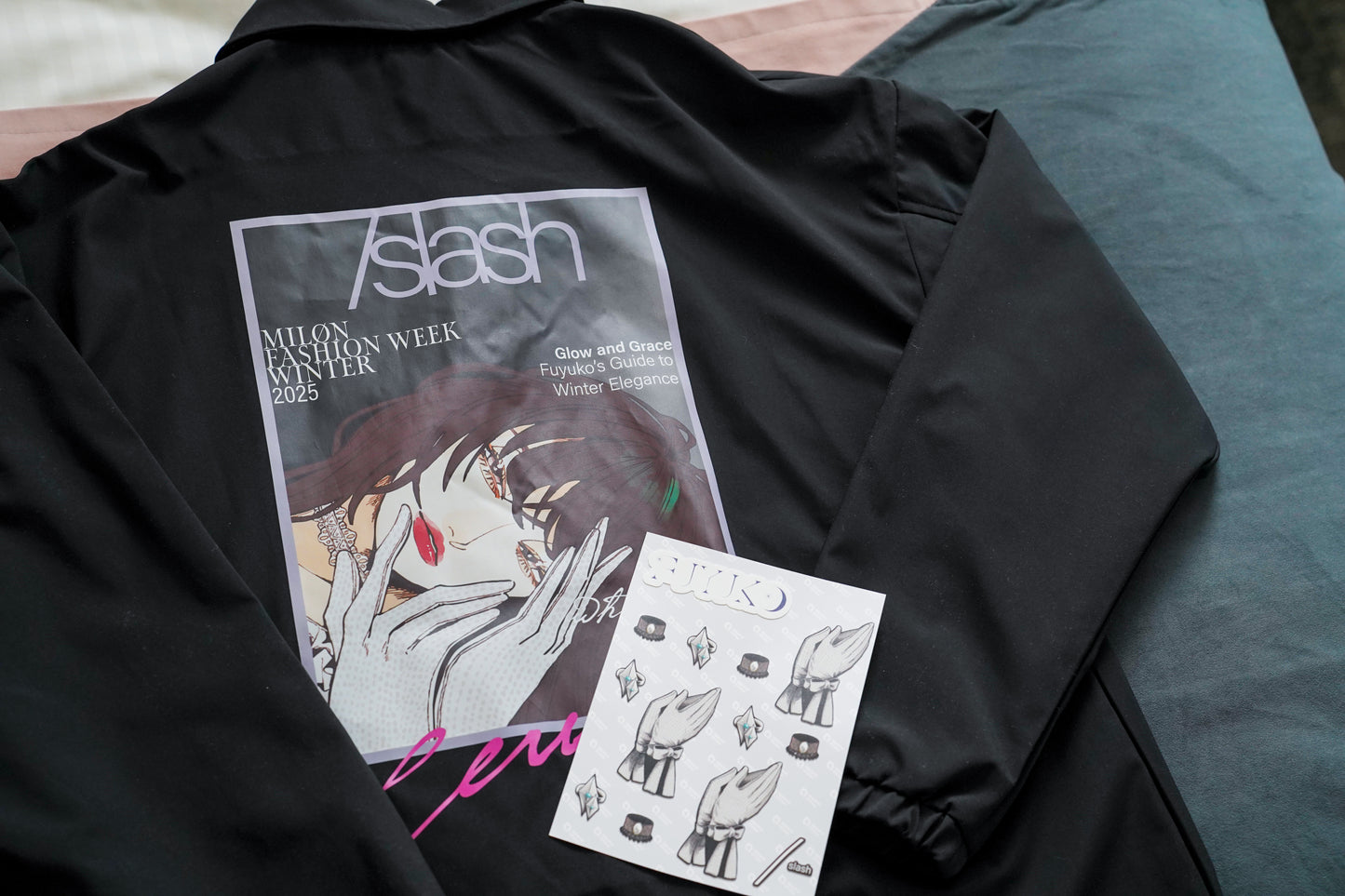 slash 川崎 × nowri 「FUYUKO コーチジャケット＆スッテカーセット」